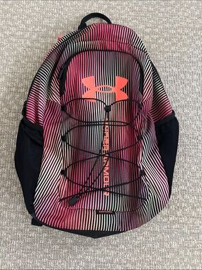 Under Armour Pink and Black Gradient Stripe Backpack